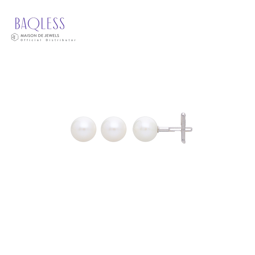 Baqless (แบ็คเลส) - Charisma Classic Earrings ต่างหูเงิน ไข่มุก ต่างหูไร้แป้น