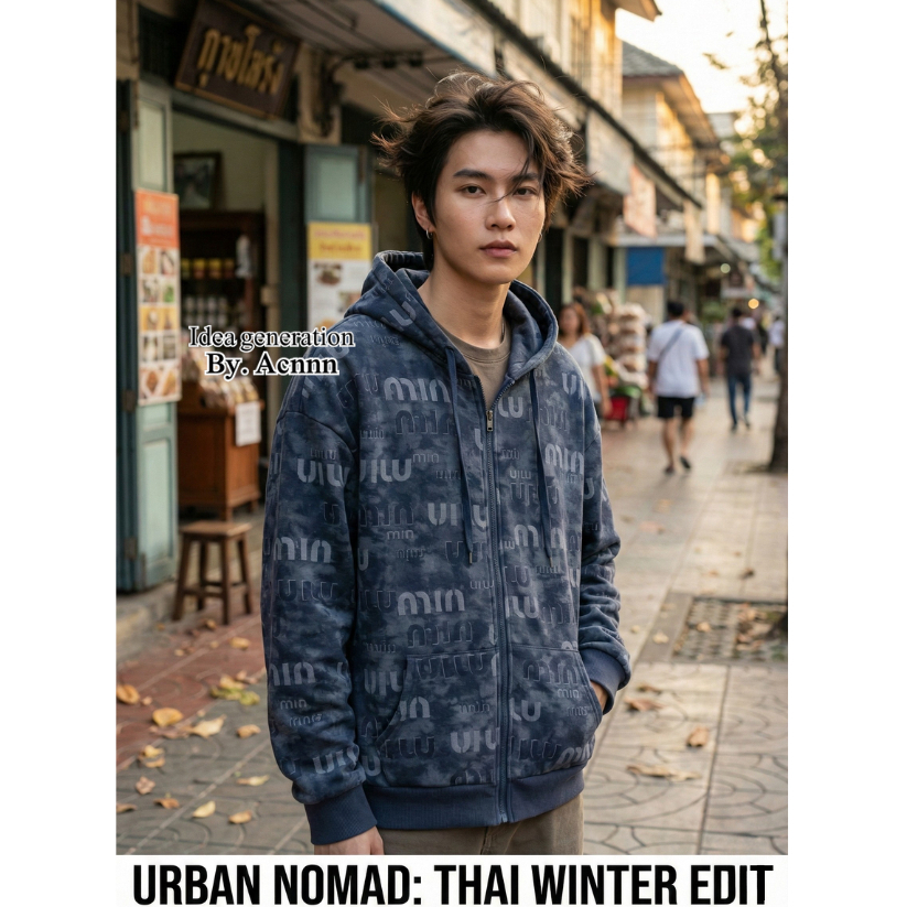 อู้ฟู่999👑MIN เสื้อกันหนาว เสื้อแขนยาว มีฮู๊ด MONOGRAM Jacket สไตล์แฟชั่นเกาหลี มีเก็บปลายทาง สินค้าพร้อมส่ง