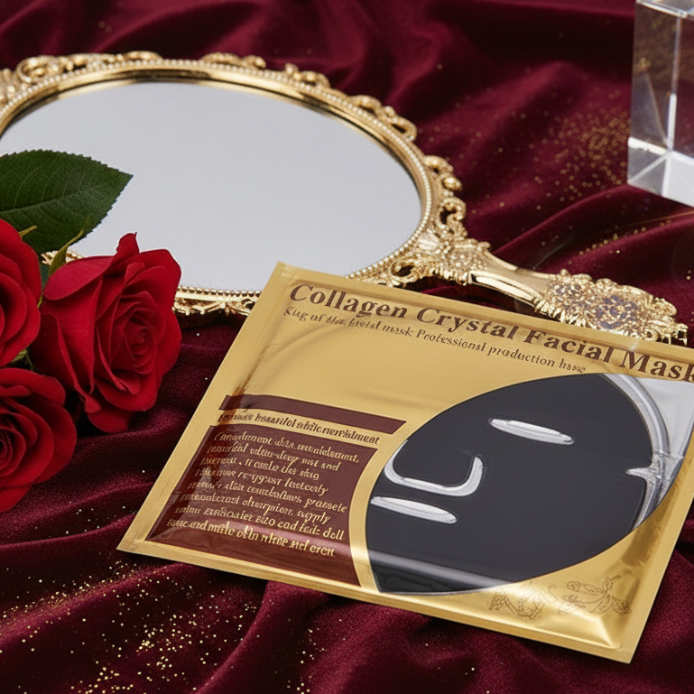 (มีส่งด่วน)มาส์กหน้ากากทองคำ มาส์กคริสตัลคอลลาเจน 4 In 1 สำหรับผิวหน้า (Collagen Crystal Facial Mask) มาส์ก 1 แผ่น