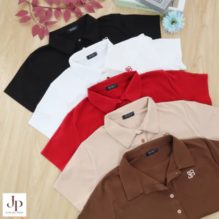 ส่งทันที!🛵เสื้อครอปสาวอวบ พลัสไซส์ คอปกแขนสั้น สไตล์เกาหลี มินิมอล แฟชั่นลำลอง อก 35-44 นิ้ว#602