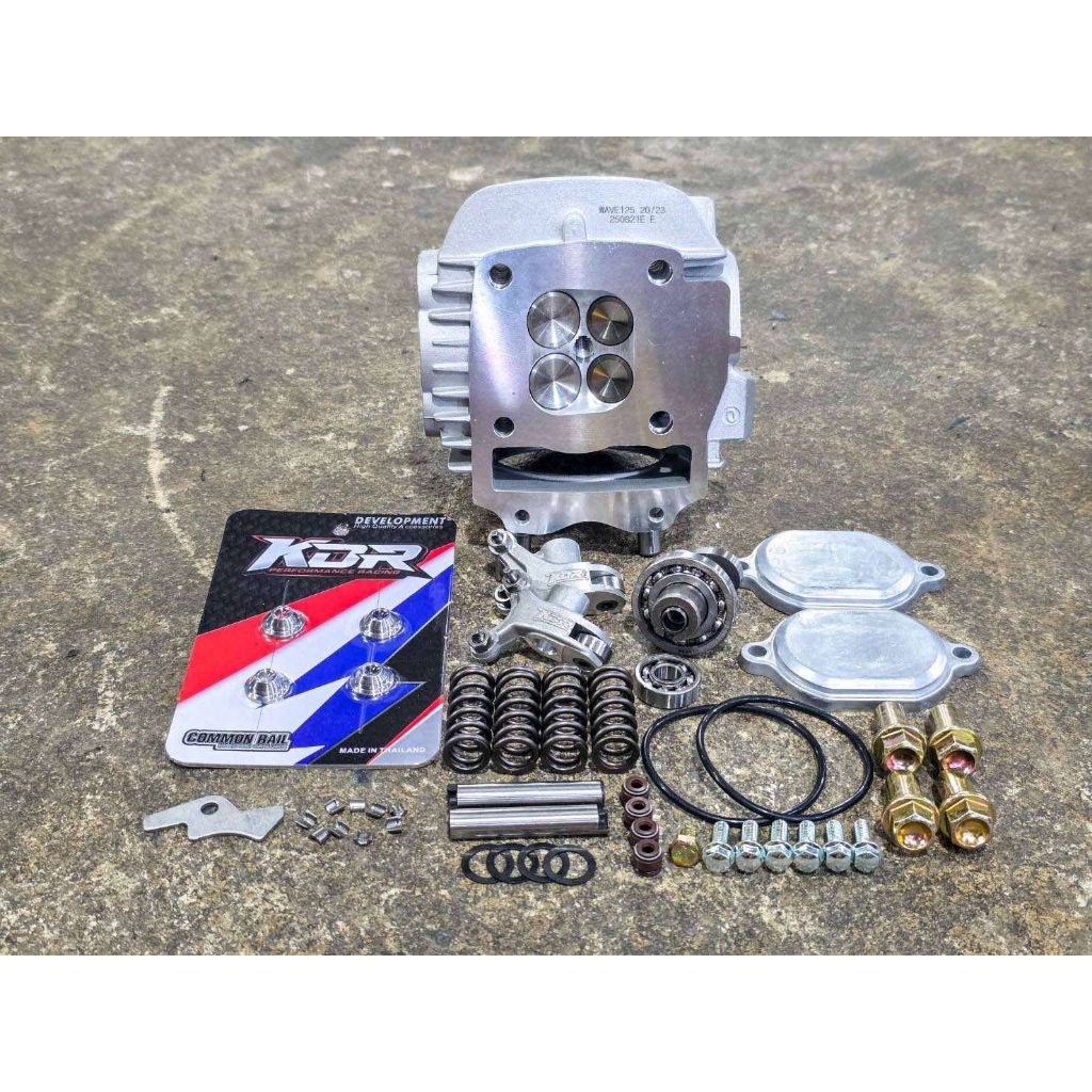 ฝา 4 วาว wave 125 KDR ลูก57-80 พอตCNC อุปกรณ์ครบชุด โลโก้ กระเดื่องอัลลอย