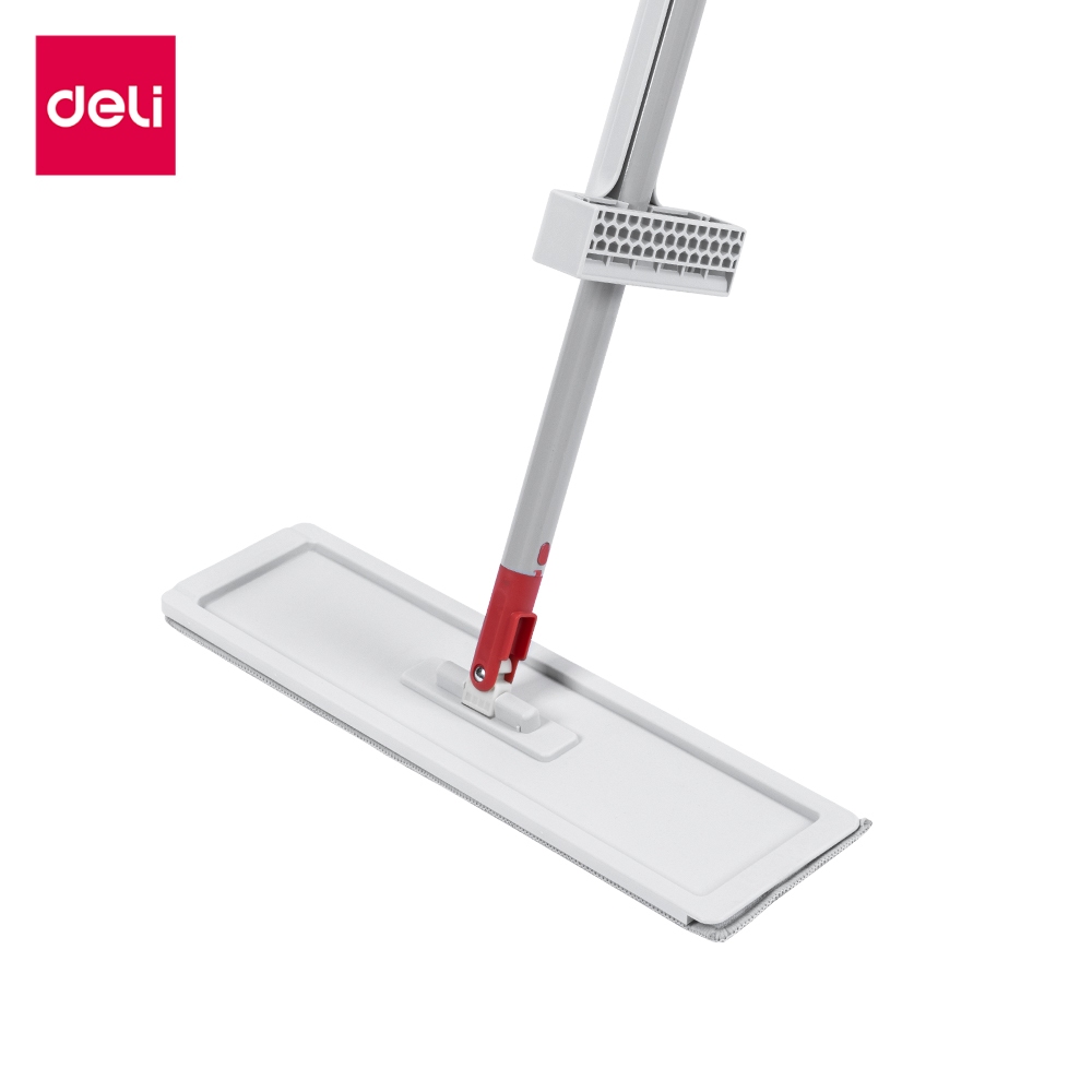 Deli ไม้ม็อบ ไม้ถูพื้น 2in1 มีที่รีดในตัว หมุนหัวได้ 360° พับได้ ถูได้ทั้งแห้ง-เปียก Flat mop