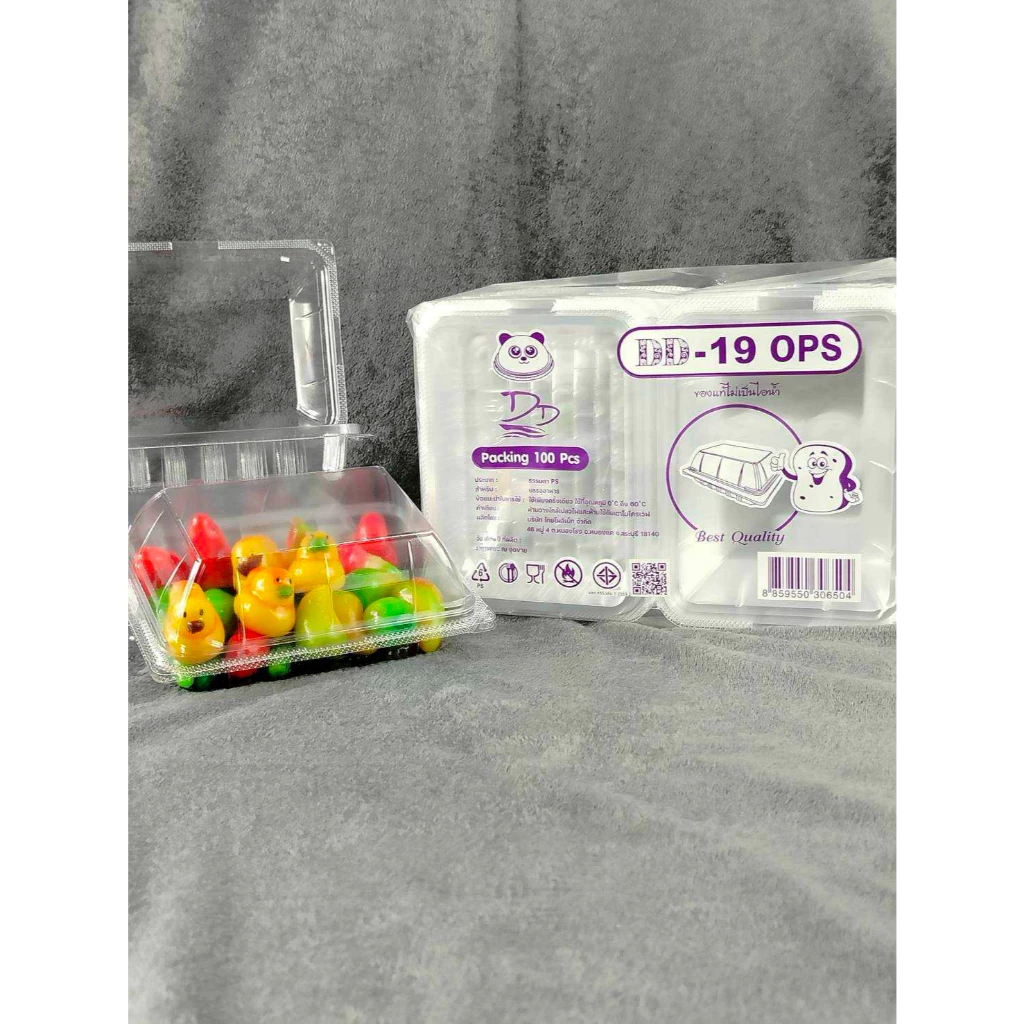 LOVE กล่องใส OPS DD-19 ยกลัง(2400ใบ) บรรจุภัณฑ์เบเกอรี่ที่ใส่อาหารและเครื่องดื่ม ไม่เป็นไอน้ำ
