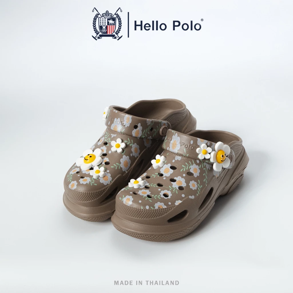 Hello Polo รองเท้าแตะผู้หญิง รองเท้าแตะแพลตฟอร์ม น่ารัก ลายดอกเดซี่ กันลื่นและทนทาน แฟชั่น รองเท้า แตะ วัสดุ EVA HP8053B