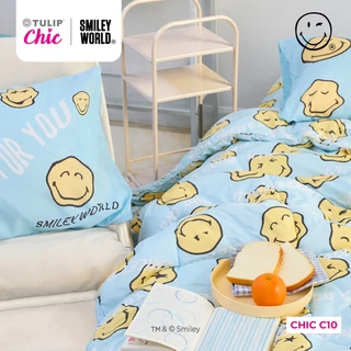 TULIP CHIC | SMILEYWORLD CHIC C10 ลิขสิทธิ์แท้ ชุดผ้าปู ผ้าห่มนวม สไตล์มินิมอล สัมผัสนุ่มไม่ระคายผิว Smiley World