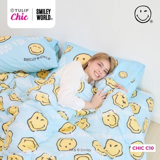 TULIP CHIC | SMILEYWORLD CHIC C10 ลิขสิทธิ์แท้ ชุดผ้าปู ผ้าห่มนวม สไตล์มินิมอล สัมผัสนุ่มไม่ระคายผิว Smiley World