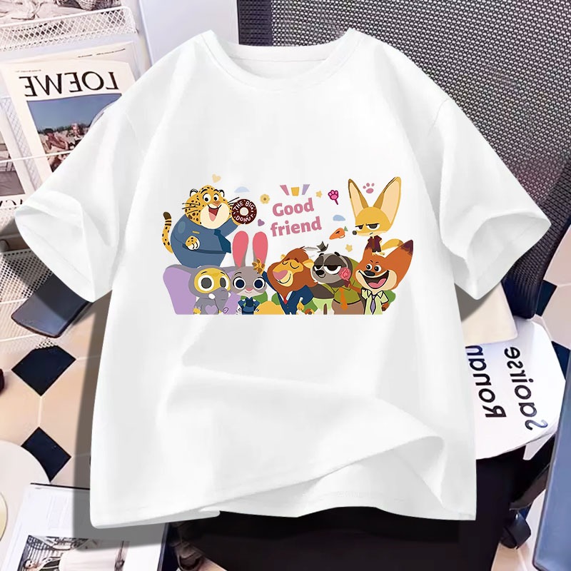 D1304เสื้อยืดแขนสั้น  ผ้านุ่มยืดได้ใส่สบายฯ ลายแฟชั่นนานาชาติ ปลีก-ส่ง