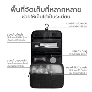 Simpkskincare กระเป๋าอุปกรณ์อาบน้ำ กระเป๋าจัดระเบียบ Travel Bag ช่องเยอะ มีที่แขวน