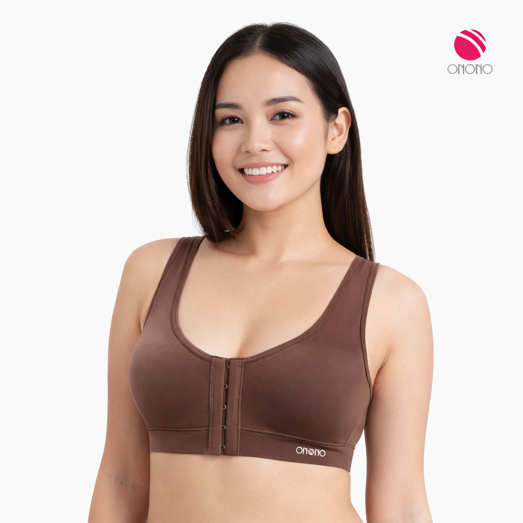 ONONO บราเต็มตัวไร้โครง แบบตะขอหน้า เนื้อผ้าไนล่อนสแปนเด็กซ์ รุ่น NB6229