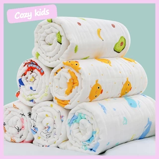 (พร้อมส่ง) ผ้าเช็ดตัว​เด็กเนื้อผ้ามัสลิน​คอตตอน​100% ผ้าขนหนูอาบน้ํา ผ้าฝ้ายแท้ 4 ชั้น สําหรับเด็กทารก