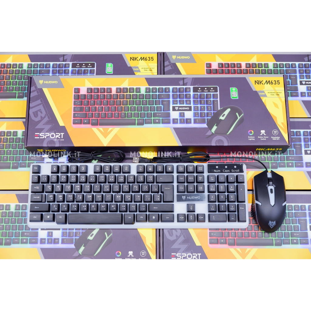 KEYBOARD & MOUSE (คีย์บอร์ด + เมาส์) NUBWO NKM635 - BLACK