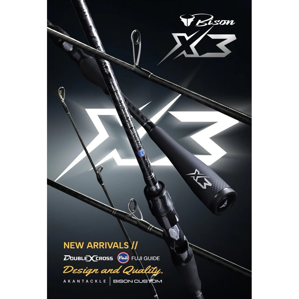 คัน BISON X3  คัน XCross ไกด์ Fuji น้ำหนักเบา แต่ให้แรงส่งดี