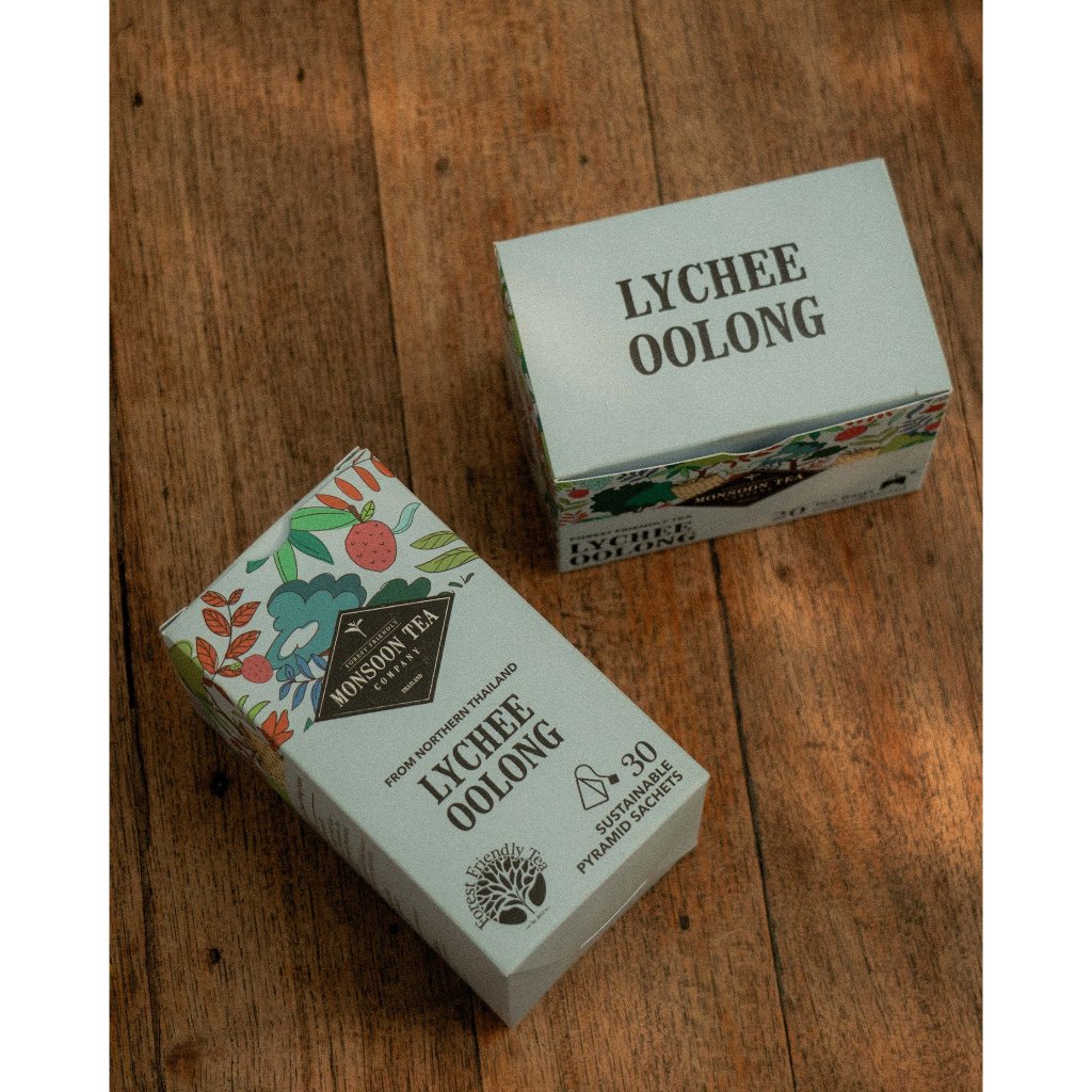 Lychee Oolong Tea Bags ชาอู่หลงกลิ่นลิ้นจี่ หอมละมุน ในรูปแบบซองและถุงชา