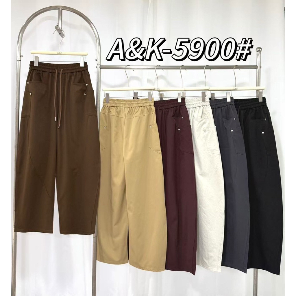 รหัส5900กางเกงขายาวทรงขาโค้งป้ายA&Kรุ่นผ้าทวิลล์