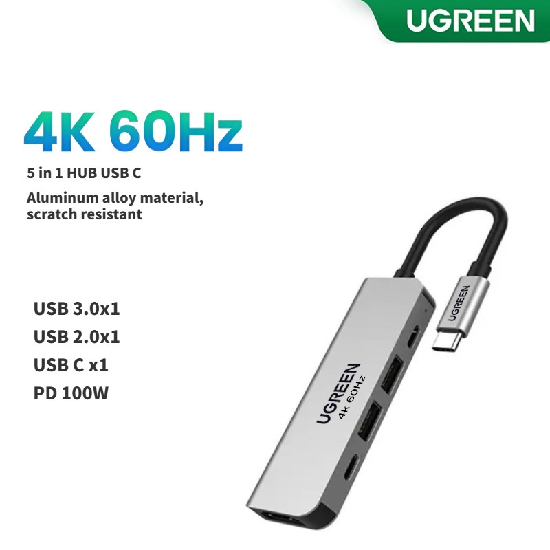 UGREEN 5in1/6in1/7in1 Type-c HUB USB-C รองรับสูงสุด HDMI 4K 60Hz USB2.0 USB3.0 PD Suitable for MacBook 12, HUAWEI