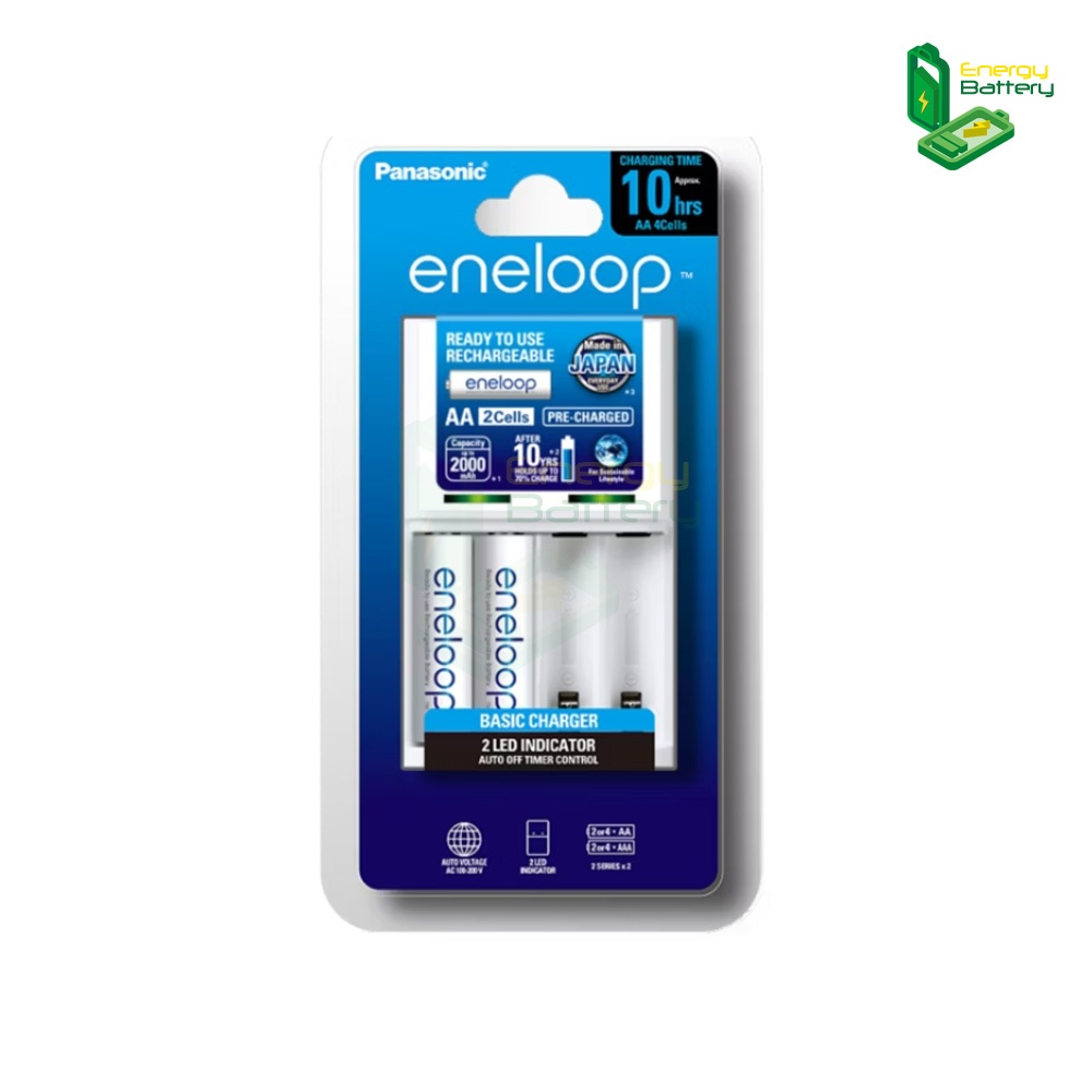 Panasonic Eneloop Charger + Panasonic Eneloop Rechargeable 2000mAh Ni-MH Battery AA 1.2V 2ก้อน
