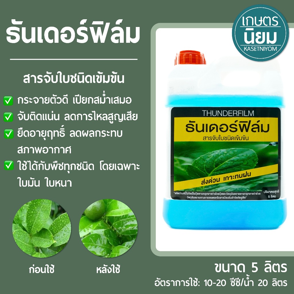 ธันเดอร์ฟิล์ม (สารจับใบชนิดเข้มข้น) *แกลลอน 5 ลิตร*