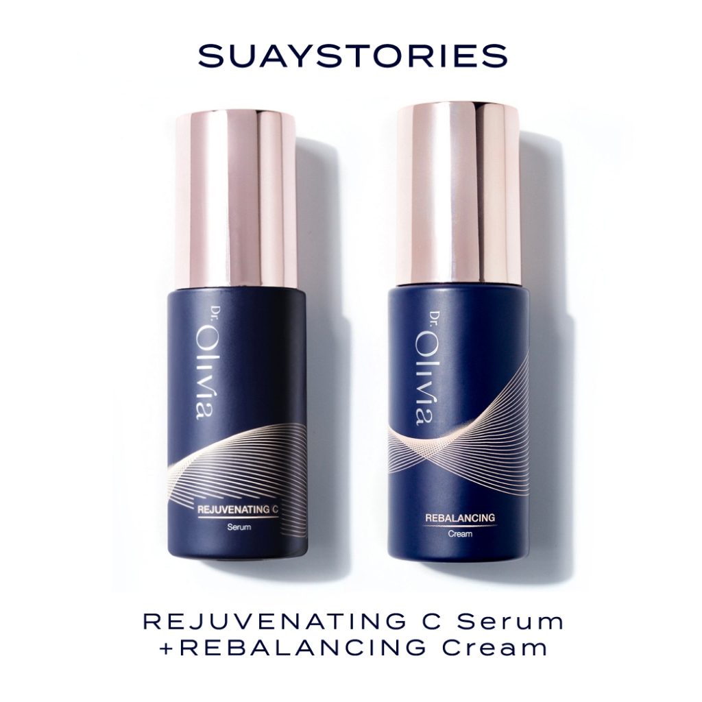 [เซ็ตคู่] เซตบำรุงผิว นุ่มขุ่มชื่น เสริมเกราะป้องกันผิว Dr. Olivia Rejuvenating C Serum + REBALANCING Cream  ของแท้100%