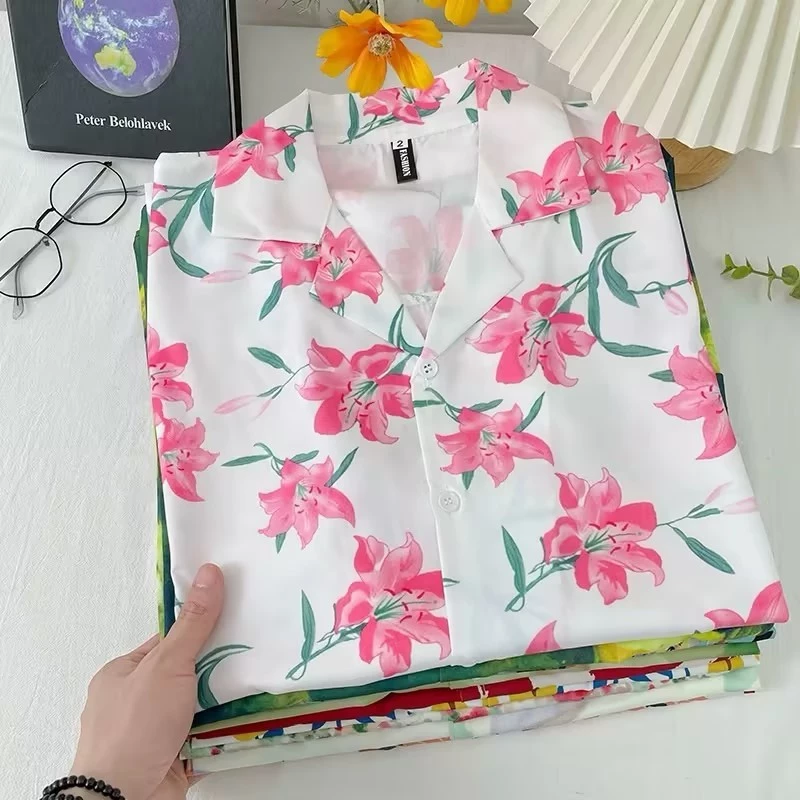 Bella Shop เสื้อลายดอกไม้ แขนสั้น ทรงหลวม ใส่สงกรานต์ thumbnail 3