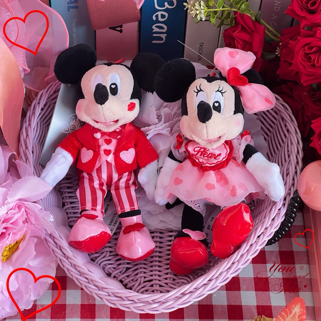 พวงกุญแจตุ๊กตาคู่ Mickey & Minnie Mouse ลิขสิทธิ์แท้จาก SHDL❤️🩷