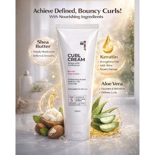 Let's Be Curly Curls Cream 100ml ครีมจับลอนผมหยิก ครีมจับลอนผมดัดเคราติน ลอนเด้งทั้งวัน ไม่เหนียว ไม่แข็ง 100 ML.