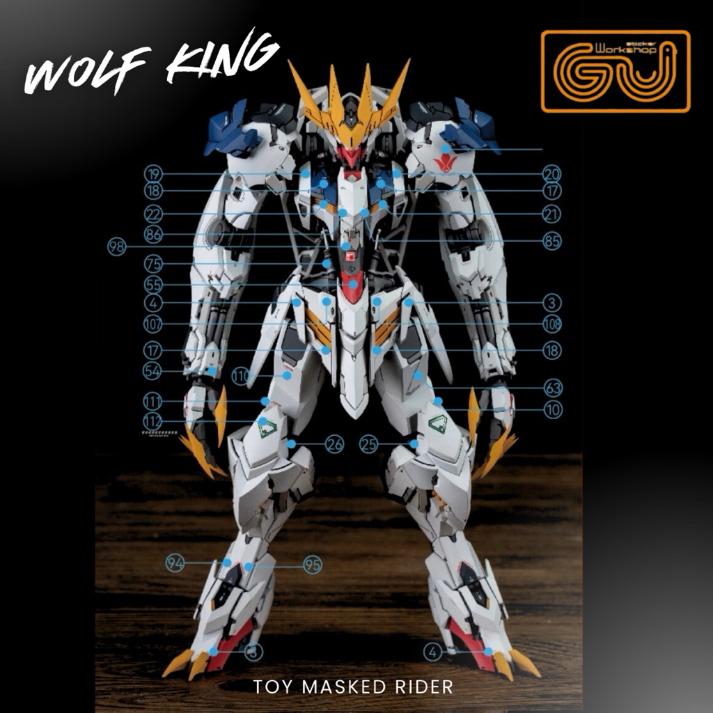 🟧⬜️พรีออเดอร์  ดีคอลน้ำ GUGU DECAL MG 1/100 WOLF KING BARBATOS LUPUS REX มีความละเอียดสูง - รูปที่ 2