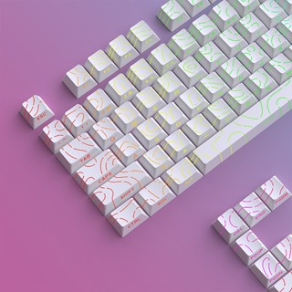KeyCap ชุด 130ชิ้น คีย์แคป Contour 4.0 พิมพ์ลายห้าด้านด้วยระ…