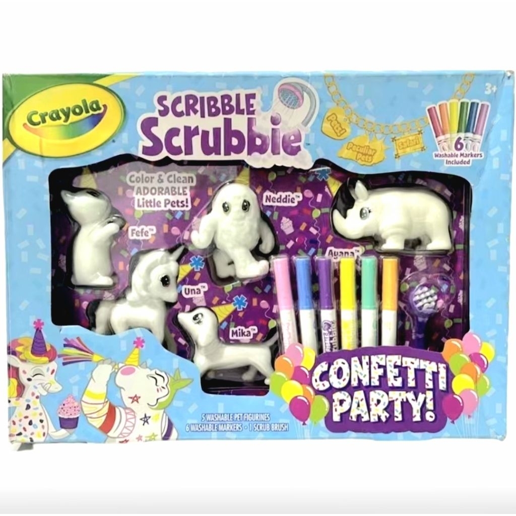 ระบายสีตุ๊กตา Crayola Scribble Scrubbie Pets Confetti Party Playset