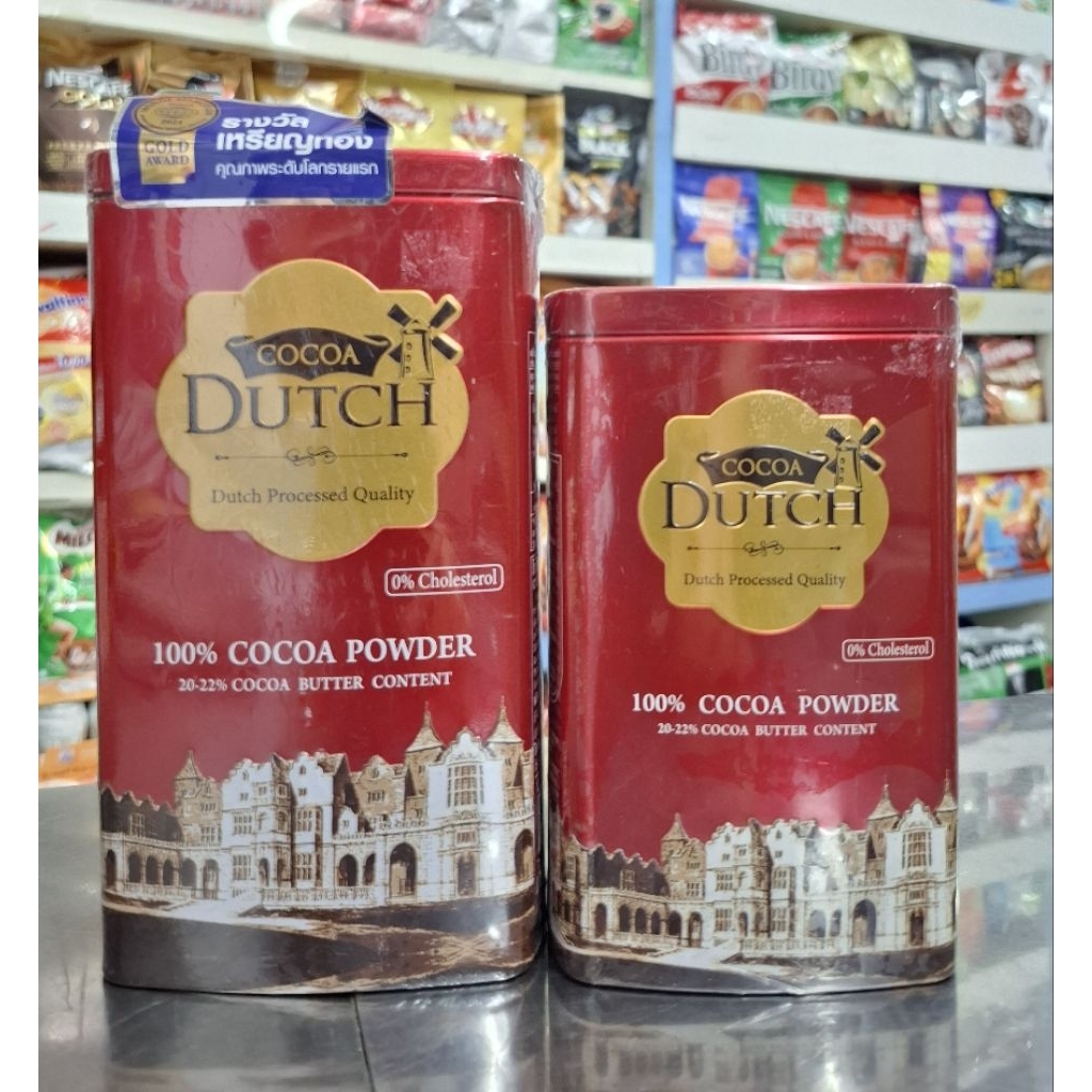 Dutch COCOA  Powder โกโก้ผง ตราโกโก้ดัทช์ กระป๋องแดง น้ำหนักสุทธิ 160-380 กรัม(เลือกขนาด)