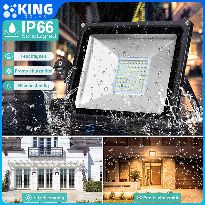 KING สปอร์ตไลท์ สปอตไลท์ ไฟสว่าง Spotlight LED 30W-300w IP67 (ใช้ไฟบ้าน) โคมไฟอุตสาหกรรม LED ใช้ในโกดัง ลานจอดรถ