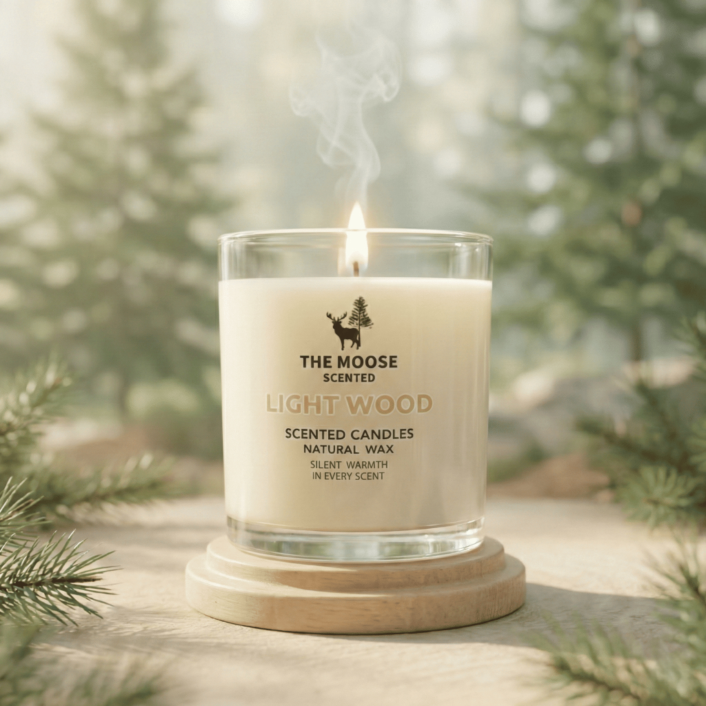 เทียนหอม Soy Wax กลิ่น Light Wood หอมสะอาด กลิ่นป่า และไม้สแกนดิเนเวีย | Signature หอมสะอาด
