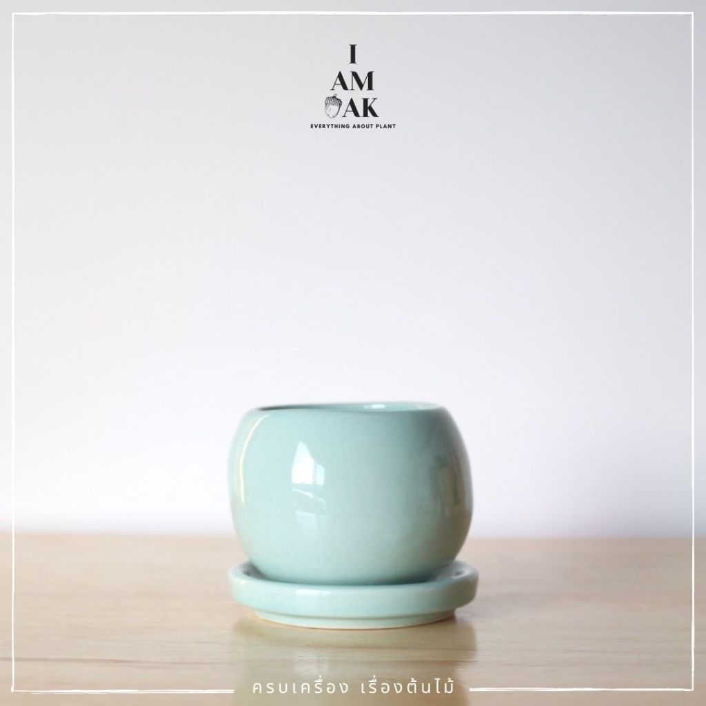 Minimalist Round Ceramic Pot with Narrow Opening [BY GS] - View 4