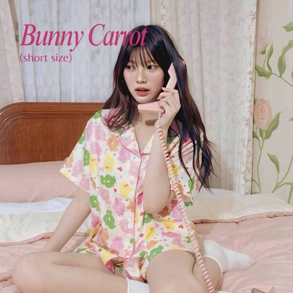 ส่งต่อ | ชุดนอน Nemuri store Bunny Carrot 🥕  ชุดนอนแขนสั้นขาสั้น ชุดนอนน่ารัก ชุดนอนเจ้าหญิง