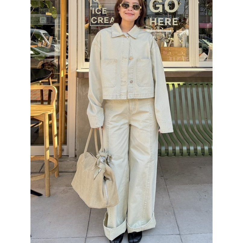 AMCORNER🤎🤍Jacket jean set 🤍🤎 ผ้ายีนส์เนื้อผ้าสวย ไม่แข็ง ใส่สบาย ชุดเซท