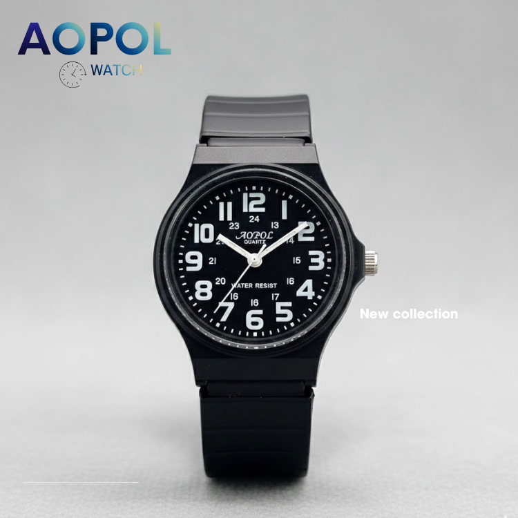 AOPOL นาฬิกาข้อมือผู้หญิง รหัส1706 สายยาง ดีไซน์เลขครบ