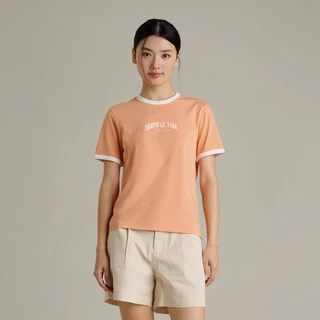Mc JEANS (แม็คยีนส์) เสื้อยืดผู้หญิง เสื้อยืดแขนสั้น ทรงเรกูลาร์ (Mc Resort Collection) MTTZB20