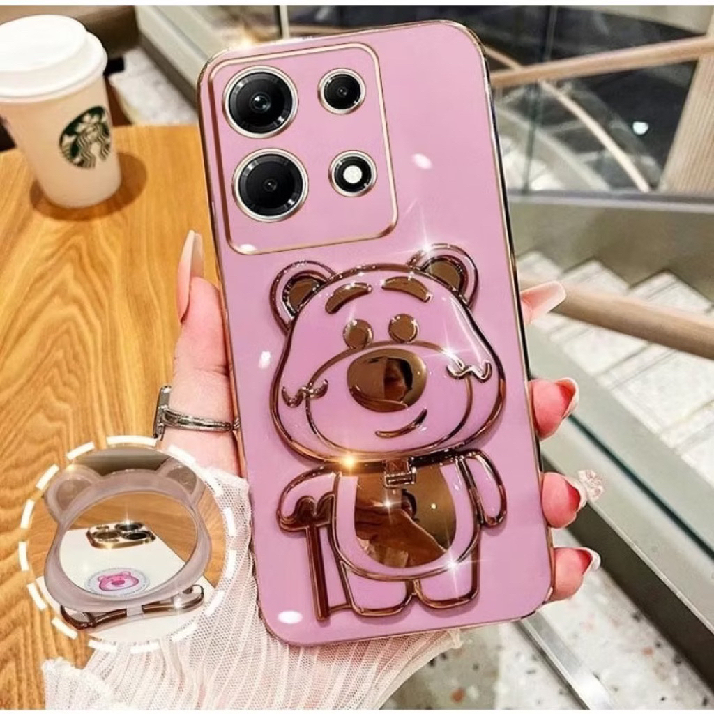 เคส ตั้งได้ หมีล็อตโซ่ สำหรับรุ่น oppo A78 A58 Reno10 Reno10F Reno10proplus A98 A3S A83 A78/A58 Reno