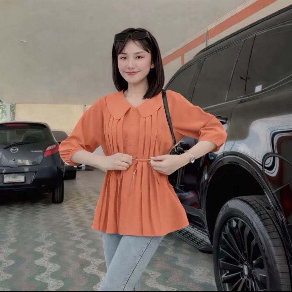 เสื้อคอปกวี Madam look แขนสามส่วน - รูปที่ 2