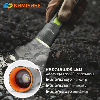 ไฟฉายแบบซูม ชาร์จไฟได้ LED แสงขาว ไฟฉายแรงสูง 1500mAh ไฟฉาย มีไฟด้านข้าง ปรับแสงไฟได้ รุ่น KM-LV009