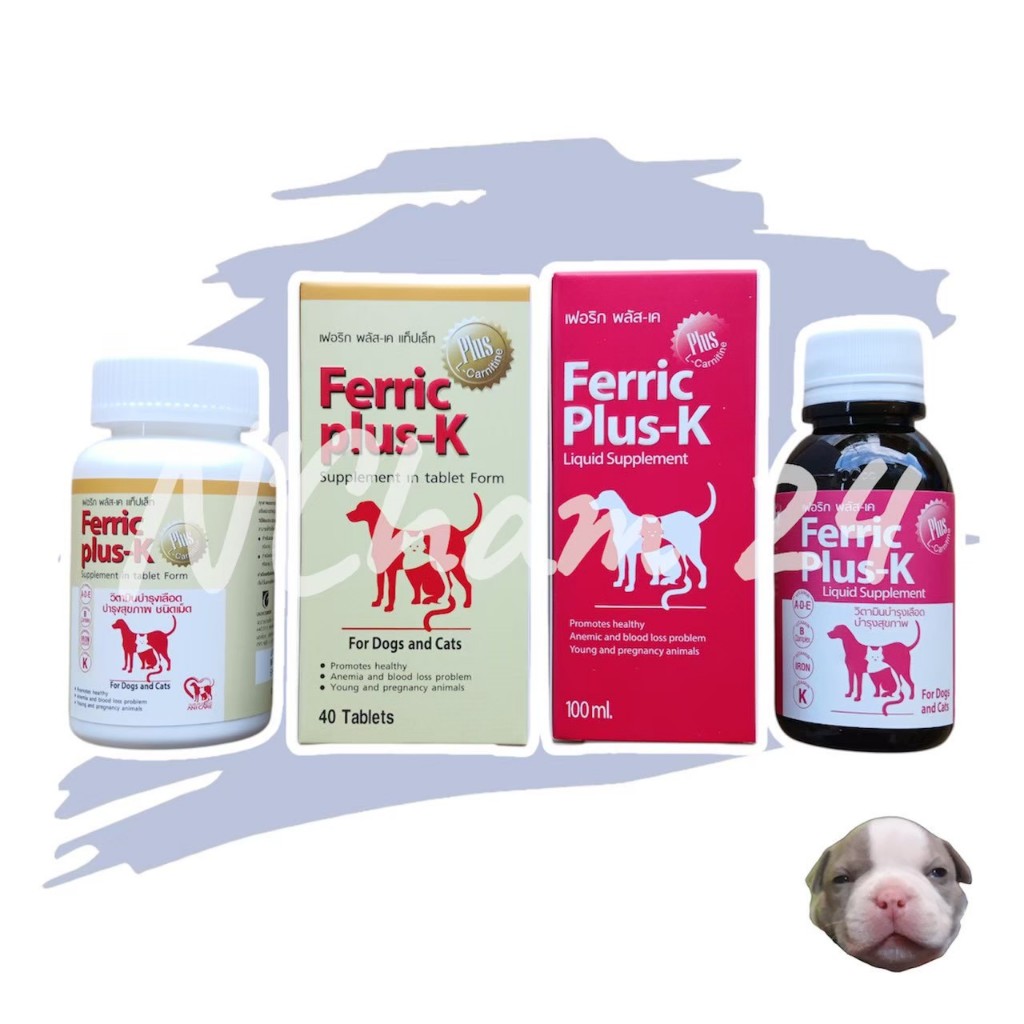 Ferric Plus-K (Exp.02/2027)วิตามินบำรุงเลือดและสุขภาพ สำหรับสุนัขและแมว
