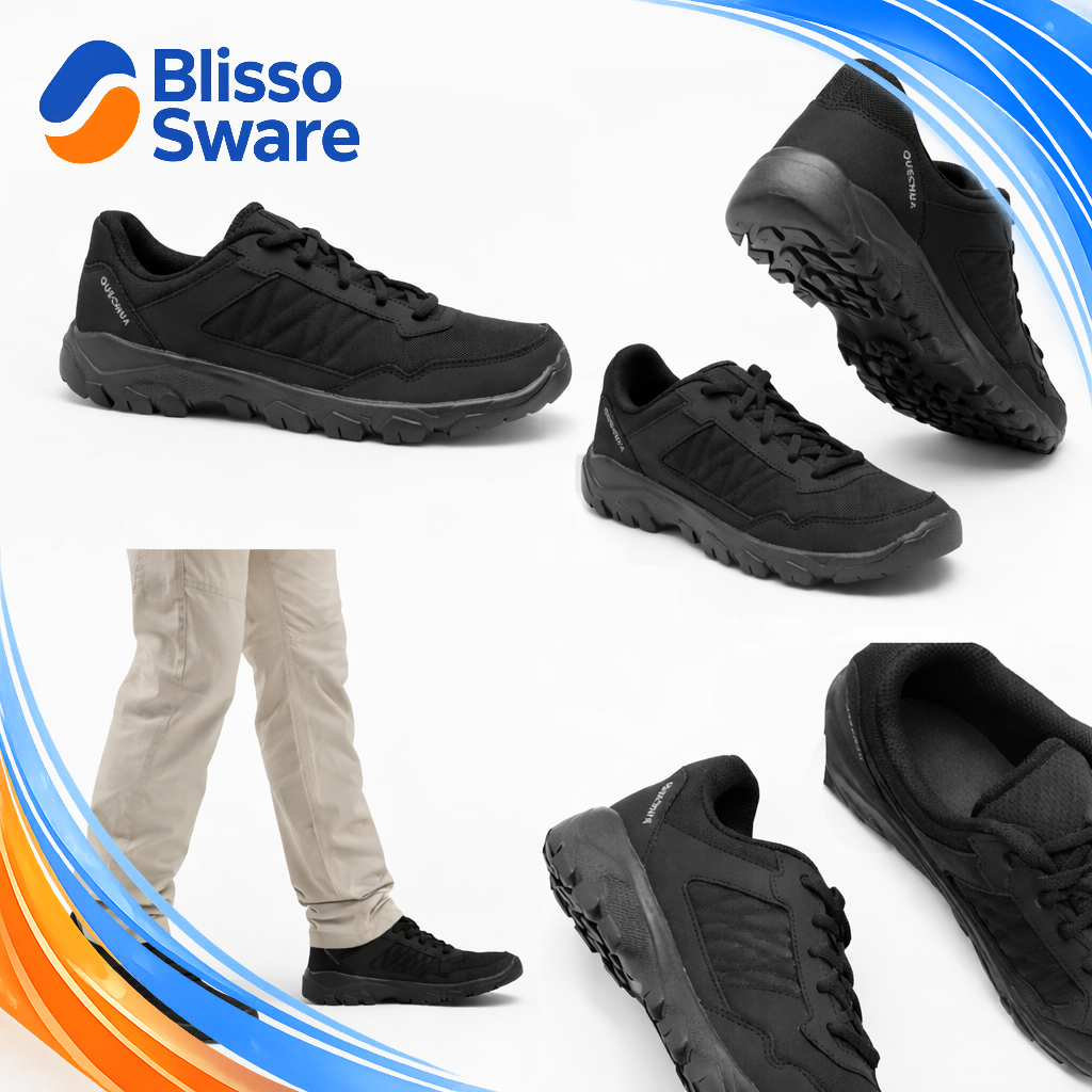 Quechua รองเท้าบูทเดินป่าสำหรับผู้ชาย รุ่น NH50 (สีดำ)