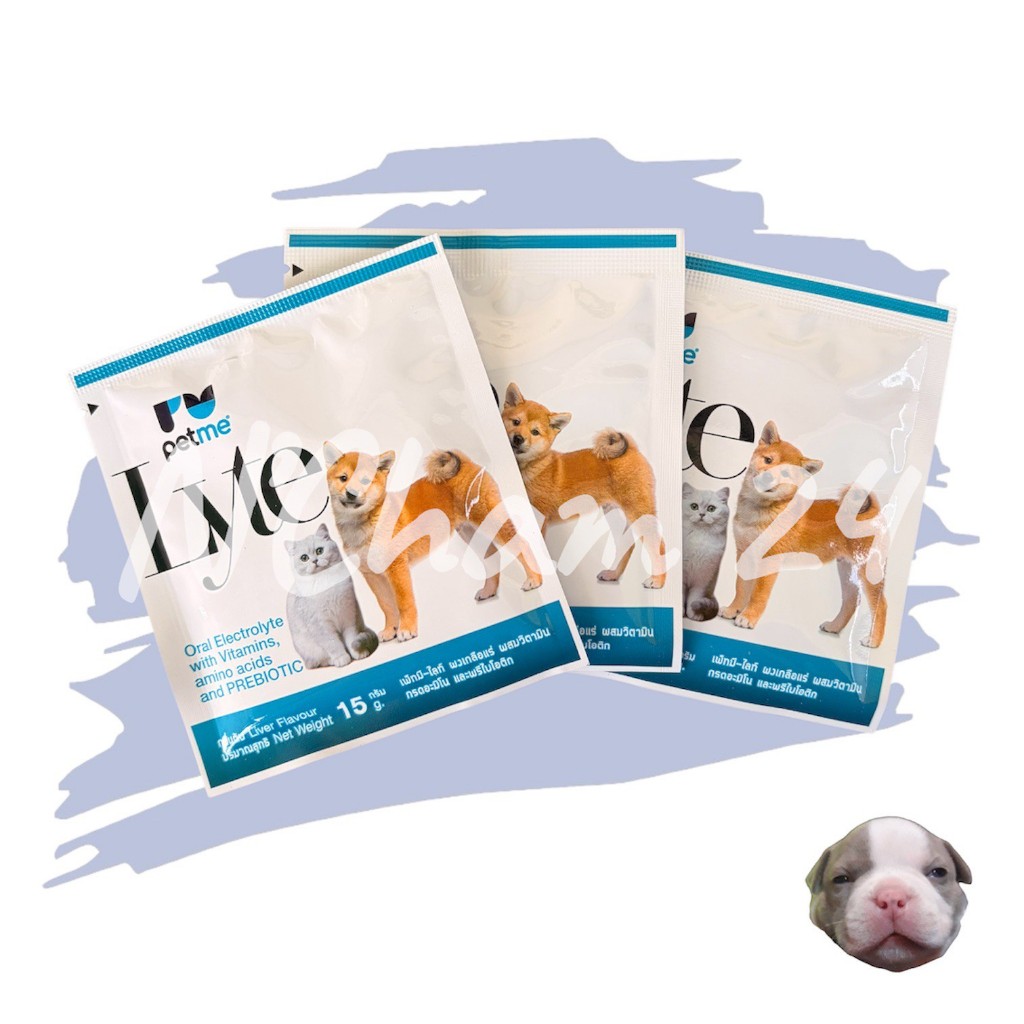 Petme Lyte 1 ซอง 15 กรัม (หมดอายุ2/2027) เกลือแร่ สัตว์เลี้ยง เสริมวิตามิน กรดอะมิโน  กลิ่นตับ