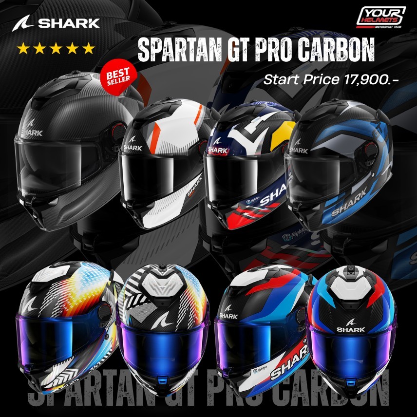 หมวกกันน็อคเต็มใบ  SHARK  รุ่น SPARTAN GT PRO / GT PRO CARBON ของแท้ #รับประกัน5ปี