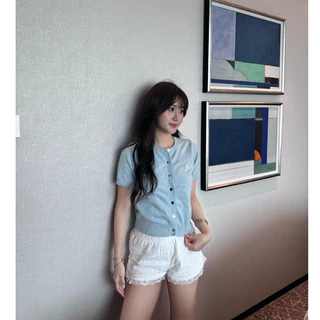 Peche Hazel Knit Top เสื้อไหมพรมแขนสั้น
