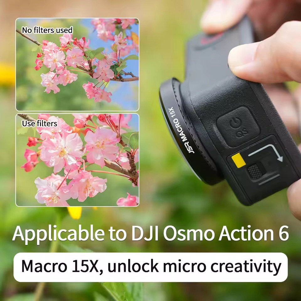 Macro Lens Filter for DJI Action 6, 15X HD Portrait Focus Lens Photography Accessories