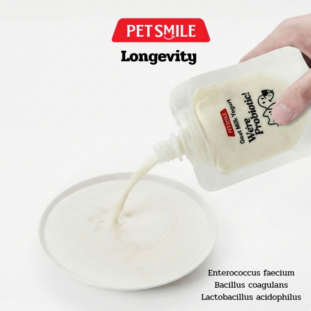 PETSMILE Yogurt  โยเกิร์ตนมแพะสดแท้ ไม่ผสมนมโค (30ml) สูตร Longevity  ปรับสมดุลลำไส้ สุนัข/แมว สัตว์ฟันแทะ ราคา ถูกที่สุด ดีลบีเคเค แกลเลอรีภาพที่ 5