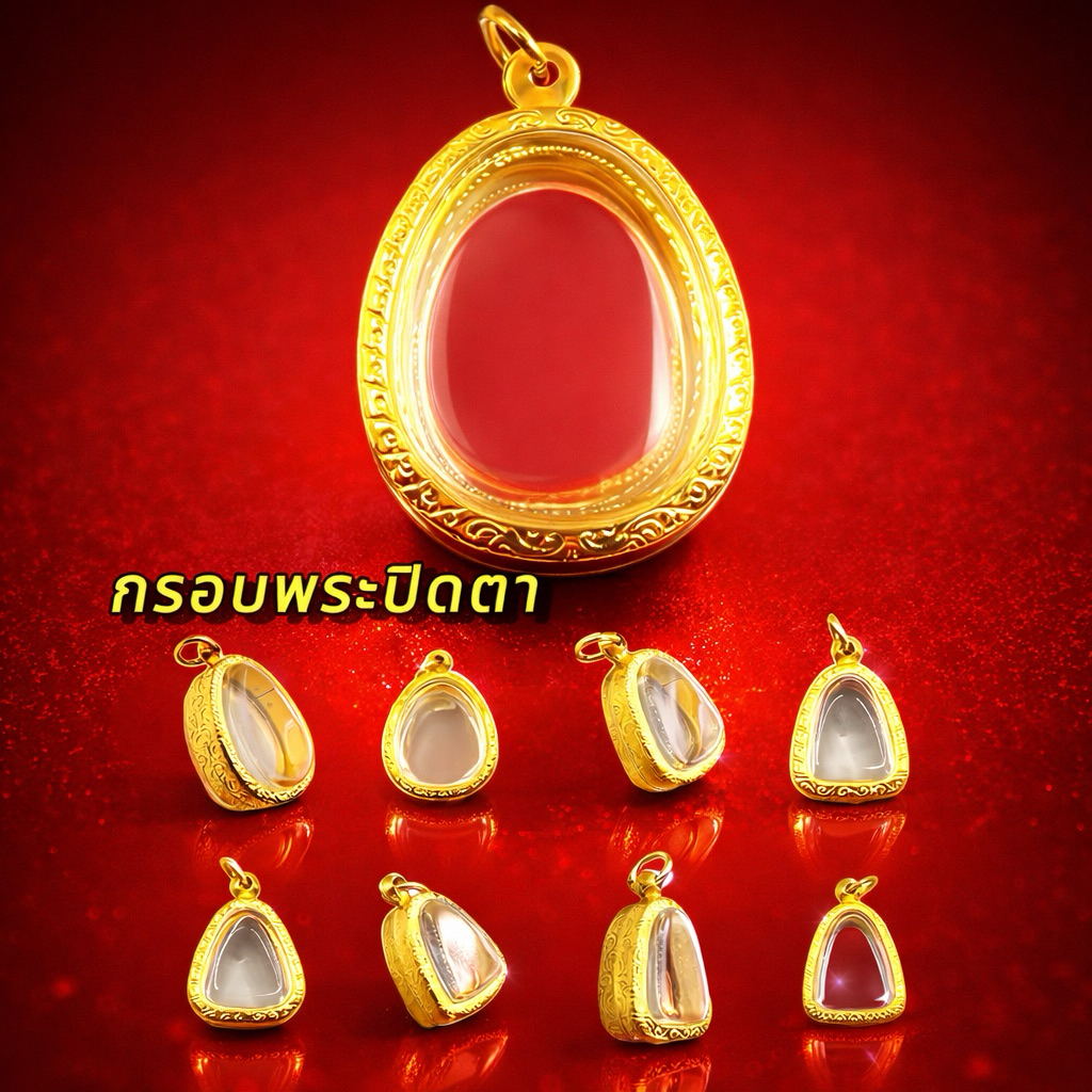 กรอบพระปิดตา"งานทองเลเซอร์24k" เลือกตามขนาดพระ+-ไม่เกิน2มิลใส่กันได้  ไม่ลอกไม่ดำ  #PVDcoating