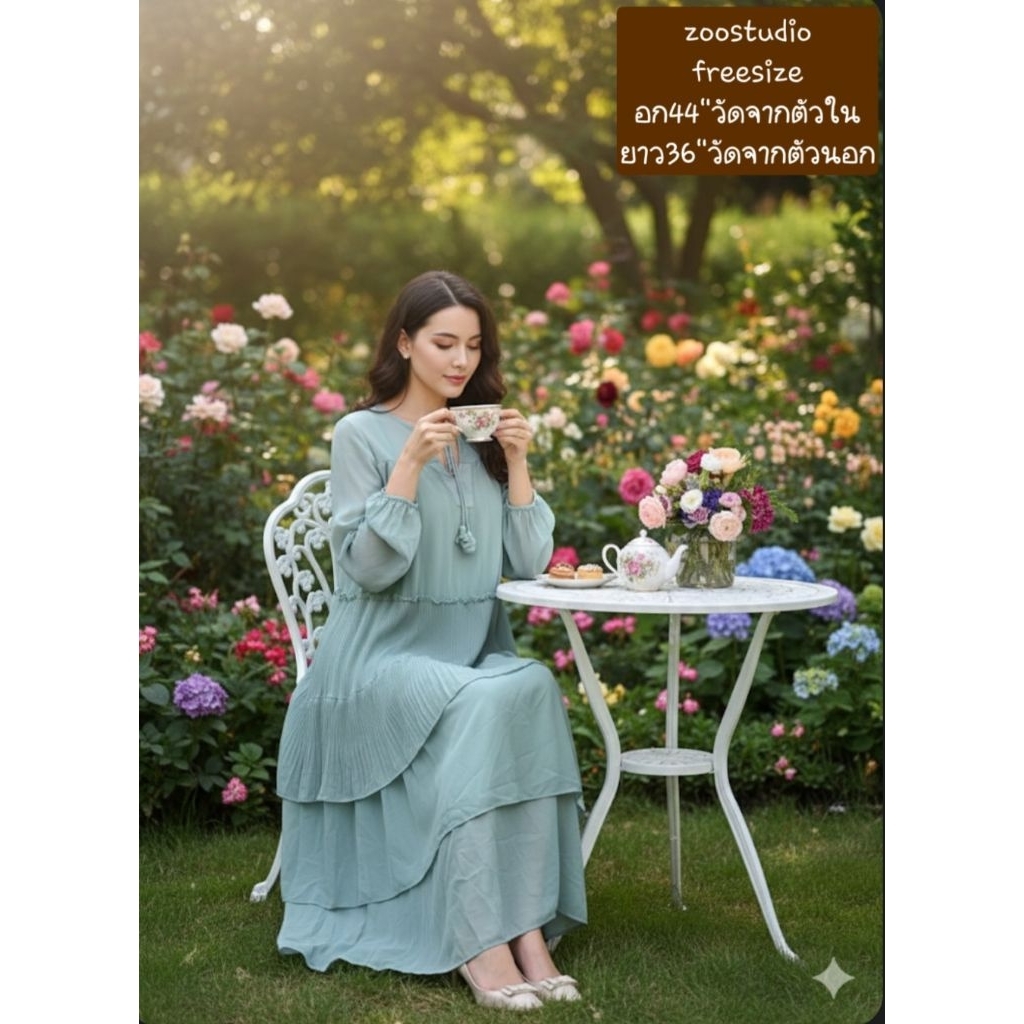 zoo studio free size เดรสยาวทรงหลวม ไม่เคยใส่