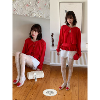 NOMADE.& พร้อมส่ง Love Pop set  {เสื้อสายเดี่ยวชายระบาย+คาดิ…