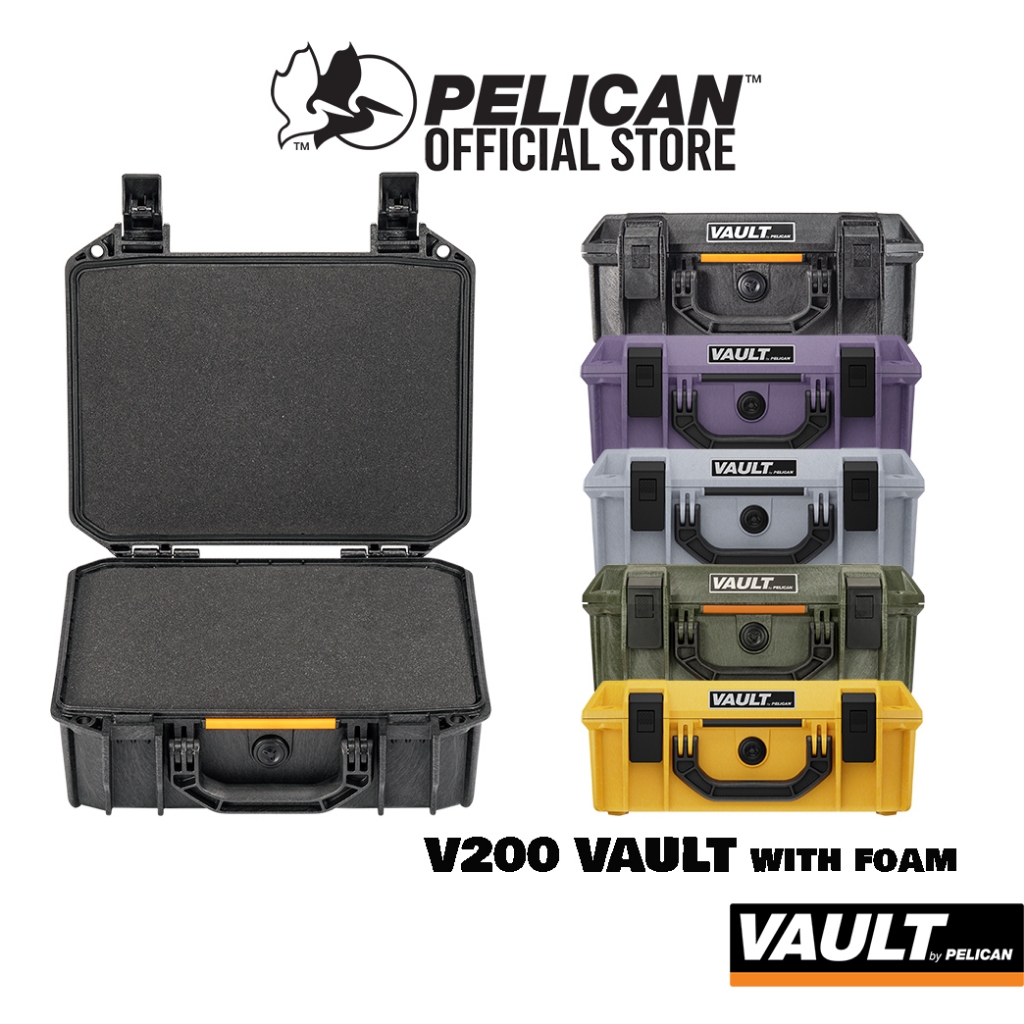 Pelican V200 Vault Case with Foam - กล่องใส่ปืน กันน้ำกันกระเเทก